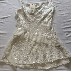 Zara White Sequin Dress